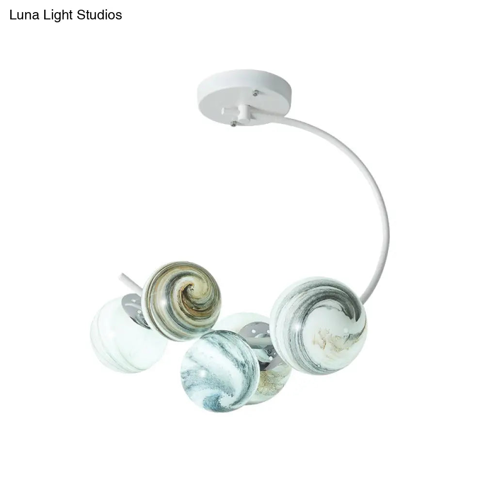 DecorBites™ DecorBites™ Modern Style Glass Pendant Chandelier with Black/White Finish - 3/5 Lights