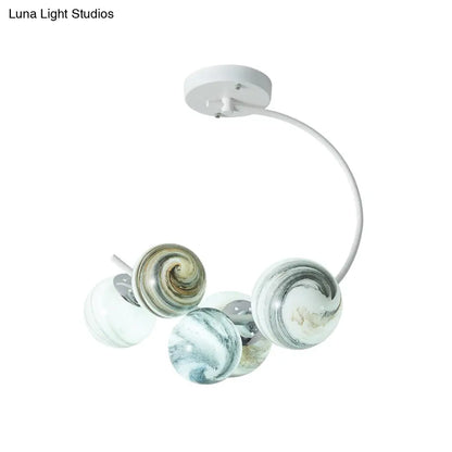 DecorBites™ DecorBites™ Modern Style Glass Pendant Chandelier with Black/White Finish - 3/5 Lights