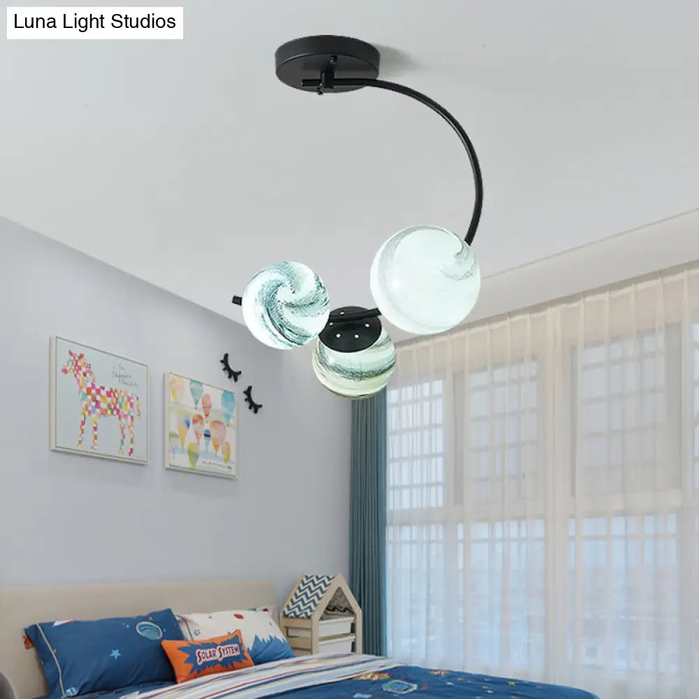 DecorBites™ DecorBites™ Modern Style Glass Pendant Chandelier with Black/White Finish - 3/5 Lights