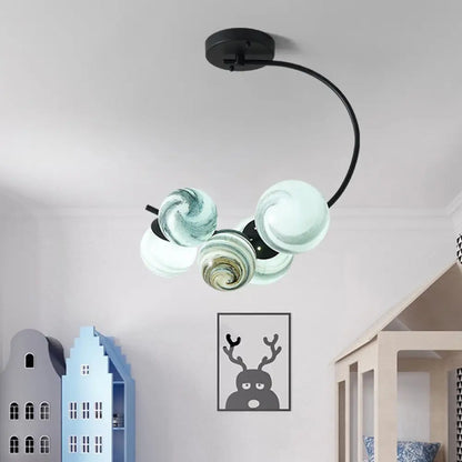 DecorBites™ DecorBites™ Modern Style Glass Pendant Chandelier with Black/White Finish - 3/5 Lights
