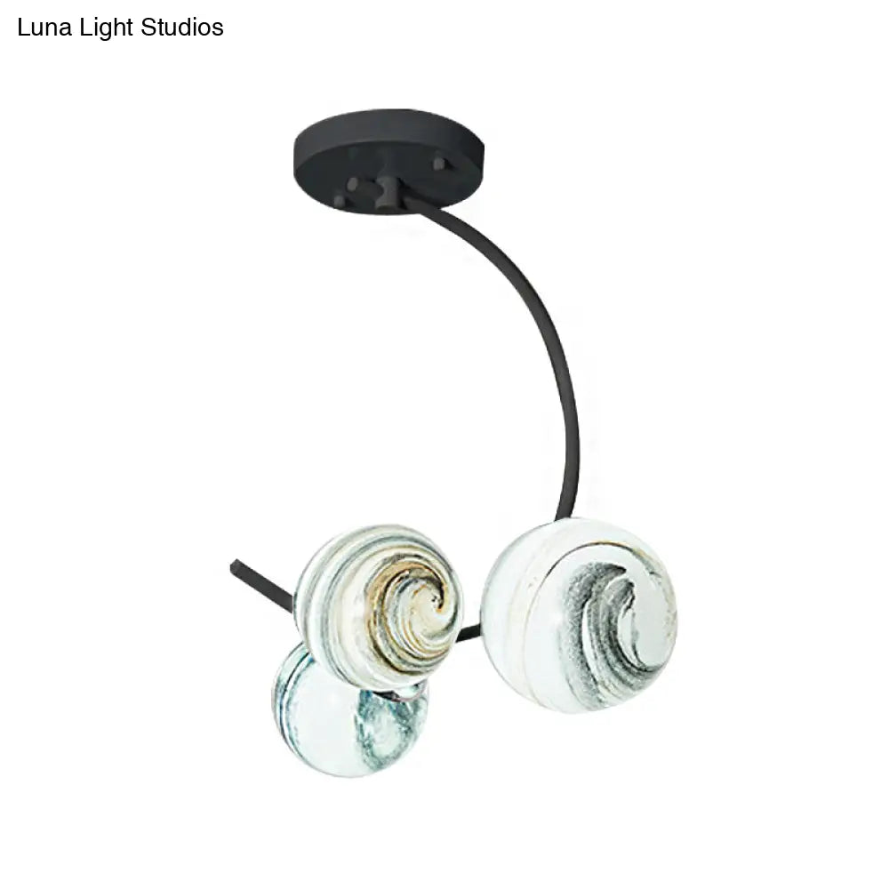 DecorBites™ DecorBites™ Modern Style Glass Pendant Chandelier with Black/White Finish - 3/5 Lights