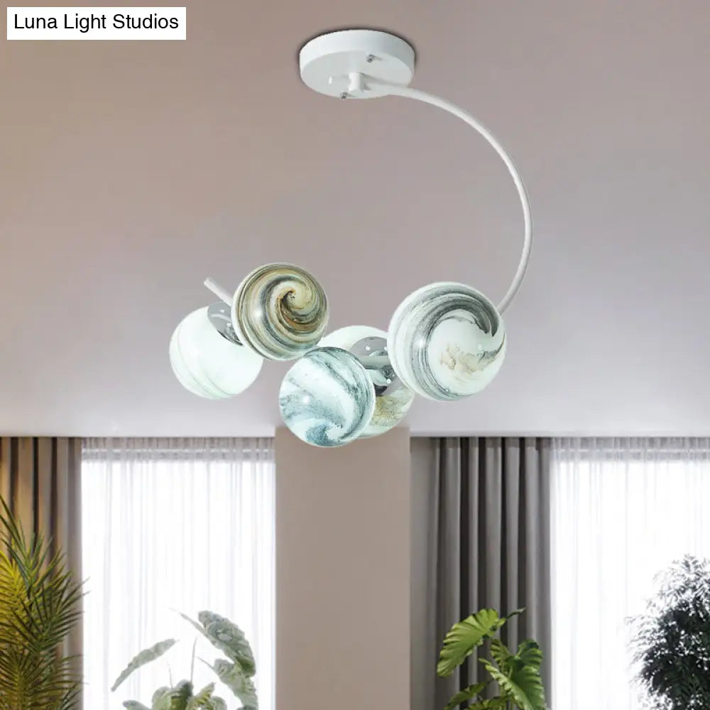 DecorBites™ DecorBites™ Modern Style Glass Pendant Chandelier with Black/White Finish - 3/5 Lights