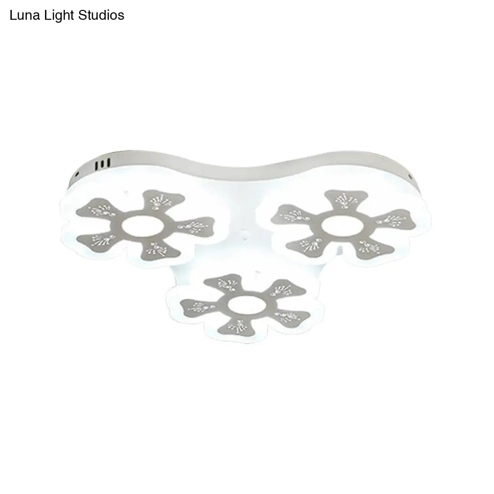 DecorBites™ DecorBites™ Modern Style White Floral Ceiling Lamp - Acrylic Flush Mount Ceiling Light for Study Room & Corridor