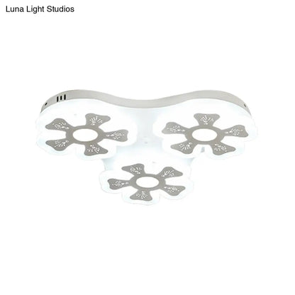 DecorBites™ DecorBites™ Modern Style White Floral Ceiling Lamp - Acrylic Flush Mount Ceiling Light for Study Room & Corridor