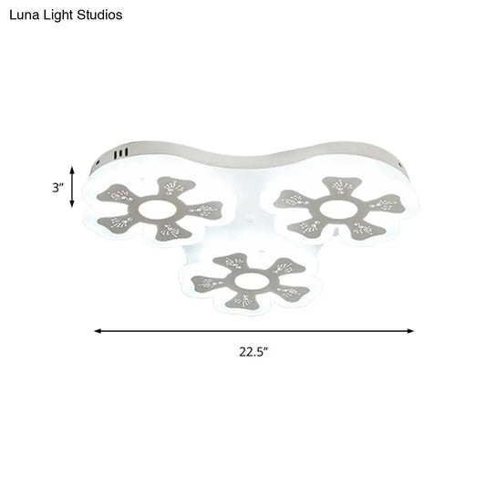 DecorBites™ DecorBites™ Modern Style White Floral Ceiling Lamp - Acrylic Flush Mount Ceiling Light for Study Room & Corridor