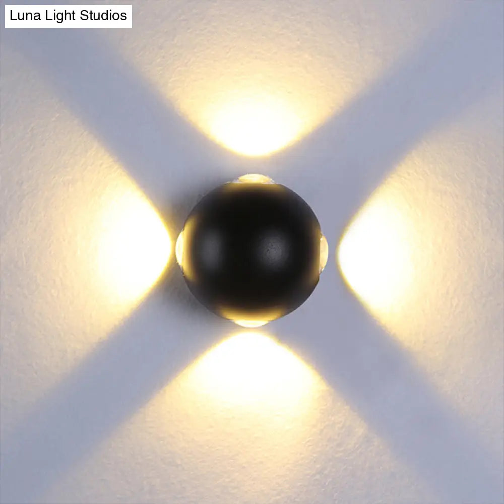 DecorBites™ DecorBites™ Modern Stylish Sconce Lamp: Rounded Shade Porch Wall Fixture, Black Aluminum, LED Warm/White Lighting