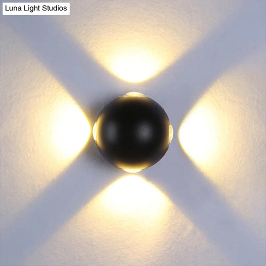 DecorBites™ DecorBites™ Modern Stylish Sconce Lamp: Rounded Shade Porch Wall Fixture, Black Aluminum, LED Warm/White Lighting