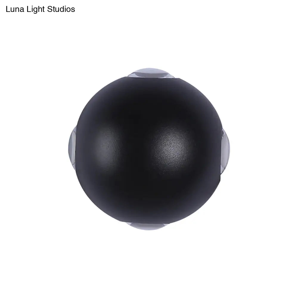 DecorBites™ DecorBites™ Modern Stylish Sconce Lamp: Rounded Shade Porch Wall Fixture, Black Aluminum, LED Warm/White Lighting