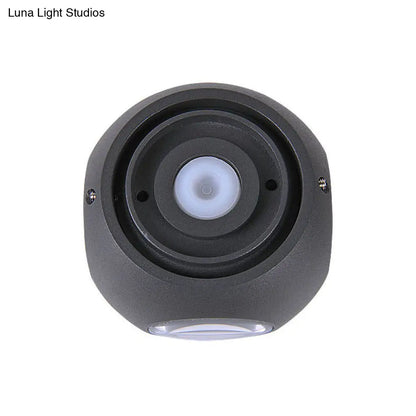 DecorBites™ DecorBites™ Modern Stylish Sconce Lamp: Rounded Shade Porch Wall Fixture, Black Aluminum, LED Warm/White Lighting