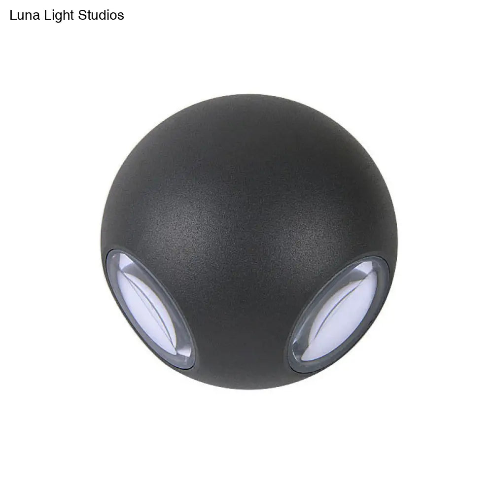 DecorBites™ DecorBites™ Modern Stylish Sconce Lamp: Rounded Shade Porch Wall Fixture, Black Aluminum, LED Warm/White Lighting