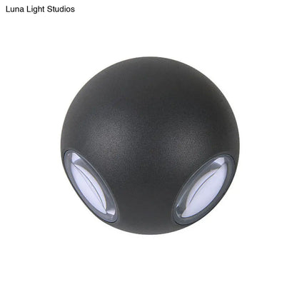 DecorBites™ DecorBites™ Modern Stylish Sconce Lamp: Rounded Shade Porch Wall Fixture, Black Aluminum, LED Warm/White Lighting