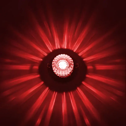 Modern sunburst decorbites crystal led flush red faceted glass ceiling light emitting bright white illumination