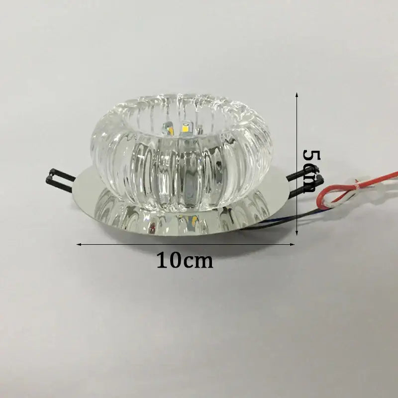 Clear ribbed glass decorbites crystal led flush mount ceiling light 10cm diameter for modern living room decor