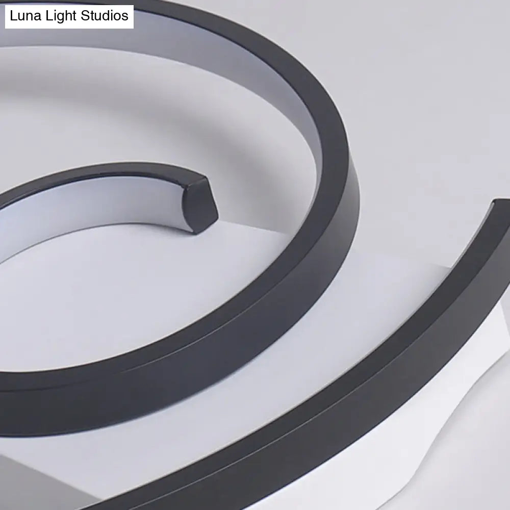 DecorBites™ DecorBites™ Modern Super Thin Curled Metal Flush Mount Light LED Ceiling Lamp (16.5"/20.5") - Black/White, Warm/White