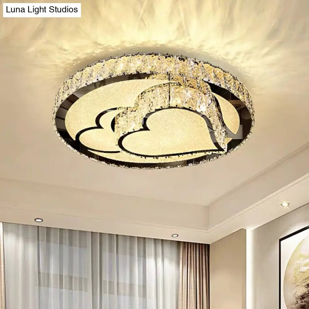 DecorBites™ DecorBites™ Modern Surface Mounted LED Ceiling Lamp with Clear Embedded Crystals - Loving Heart/Mushroom/Flower Design