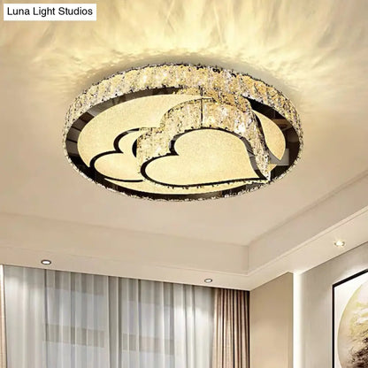 DecorBites™ DecorBites™ Modern Surface Mounted LED Ceiling Lamp with Clear Embedded Crystals - Loving Heart/Mushroom/Flower Design