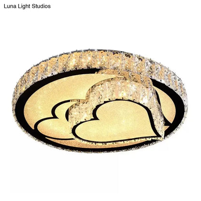 DecorBites™ DecorBites™ Modern Surface Mounted LED Ceiling Lamp with Clear Embedded Crystals - Loving Heart/Mushroom/Flower Design