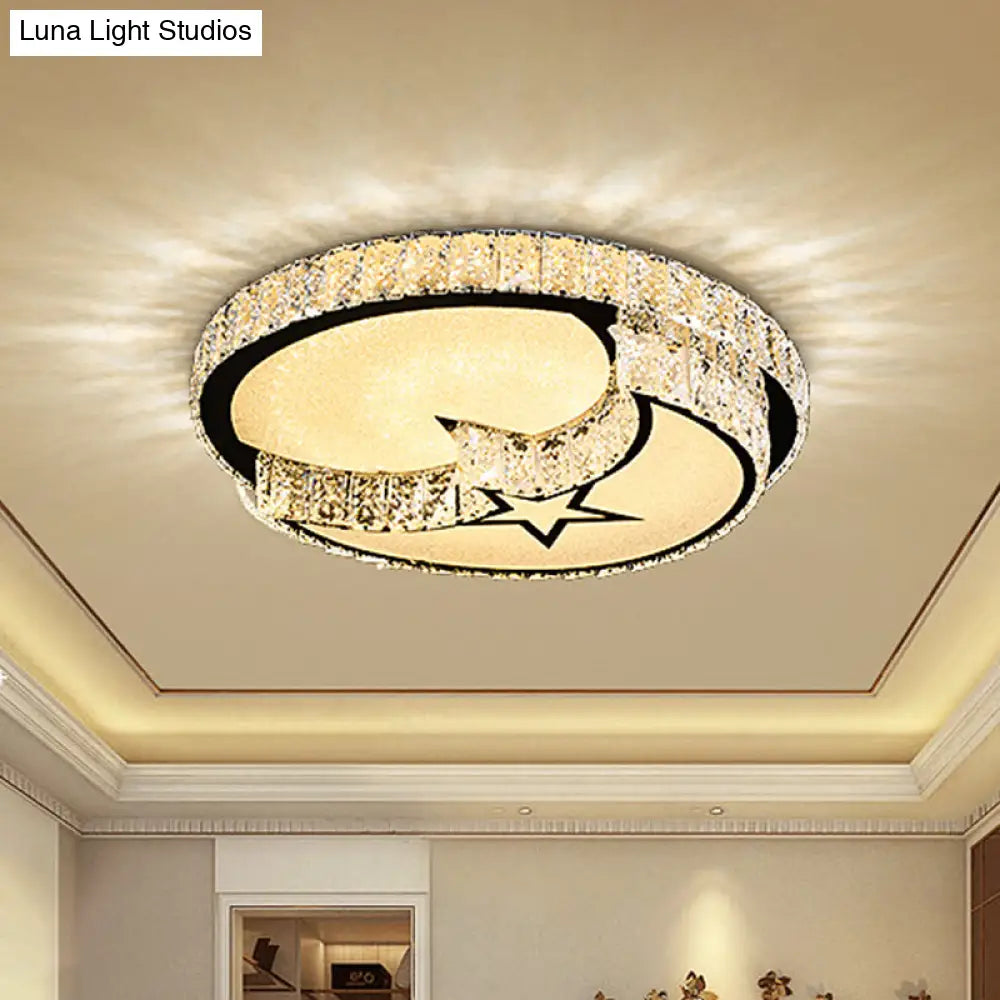 DecorBites™ DecorBites™ Modern Surface Mounted LED Ceiling Lamp with Clear Embedded Crystals - Loving Heart/Mushroom/Flower Design