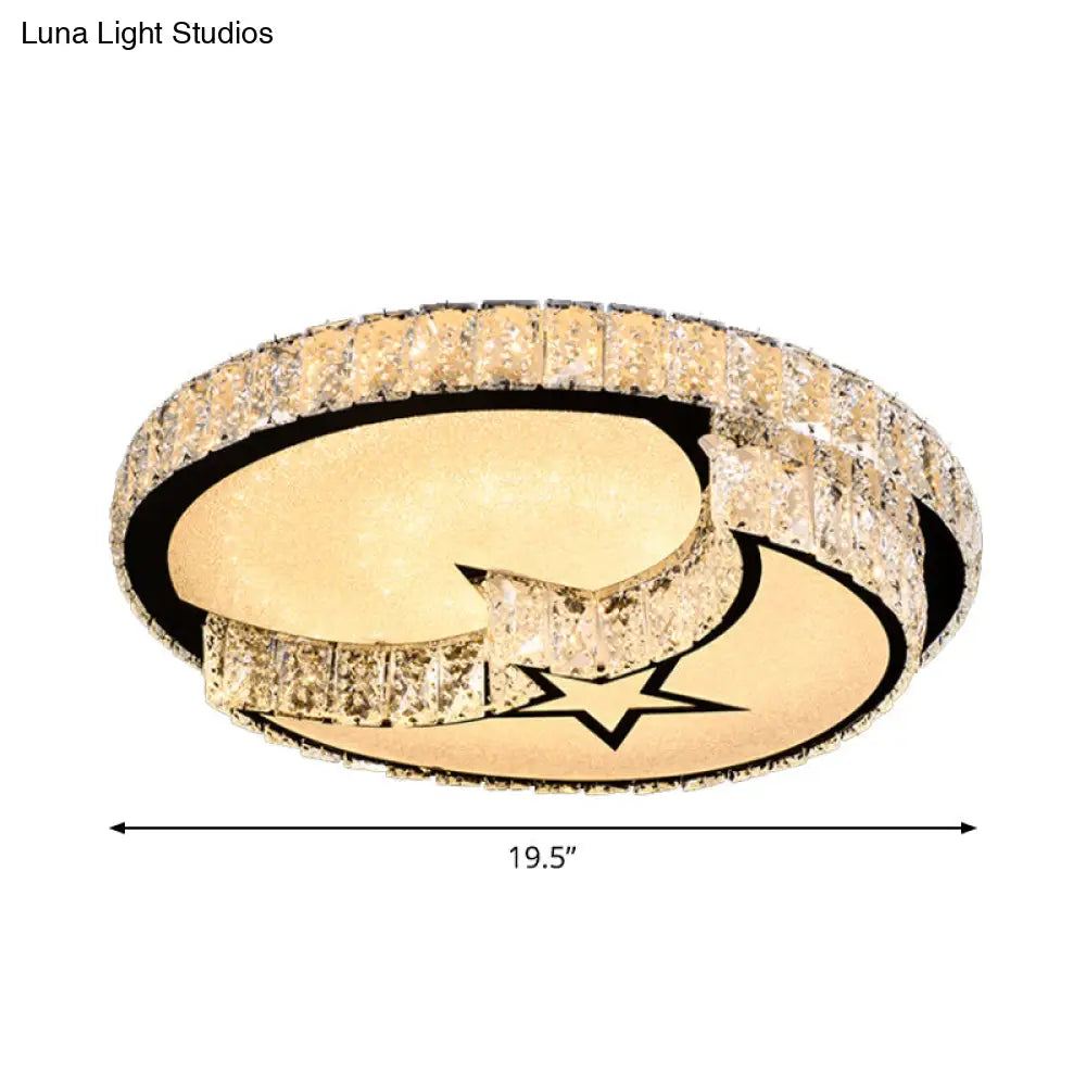 DecorBites™ DecorBites™ Modern Surface Mounted LED Ceiling Lamp with Clear Embedded Crystals - Loving Heart/Mushroom/Flower Design