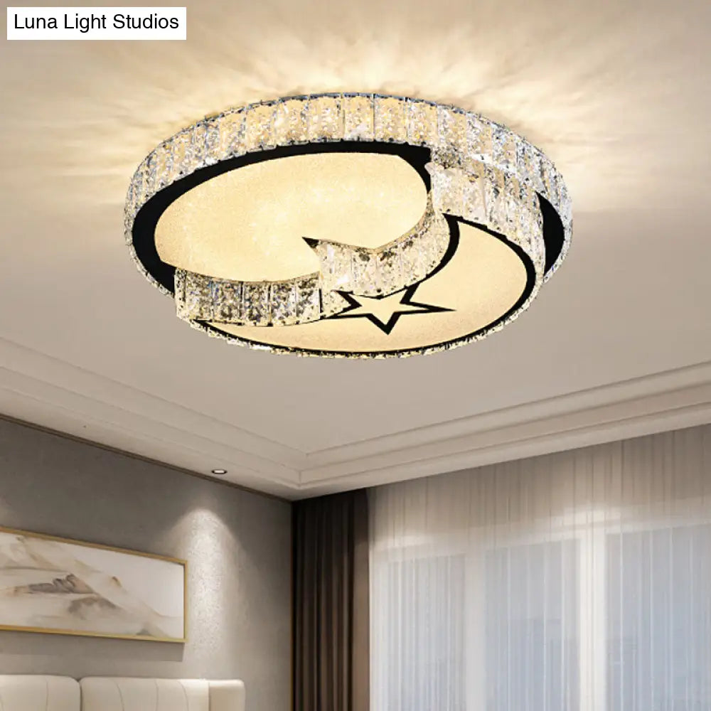DecorBites™ DecorBites™ Modern Surface Mounted LED Ceiling Lamp with Clear Embedded Crystals - Loving Heart/Mushroom/Flower Design