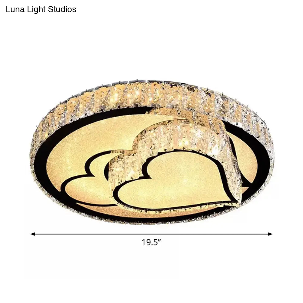 DecorBites™ DecorBites™ Modern Surface Mounted LED Ceiling Lamp with Clear Embedded Crystals - Loving Heart/Mushroom/Flower Design