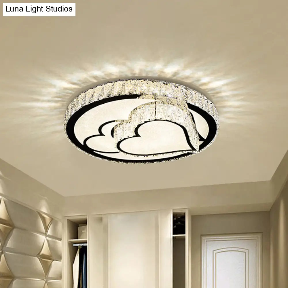 DecorBites™ DecorBites™ Modern Surface Mounted LED Ceiling Lamp with Clear Embedded Crystals - Loving Heart/Mushroom/Flower Design