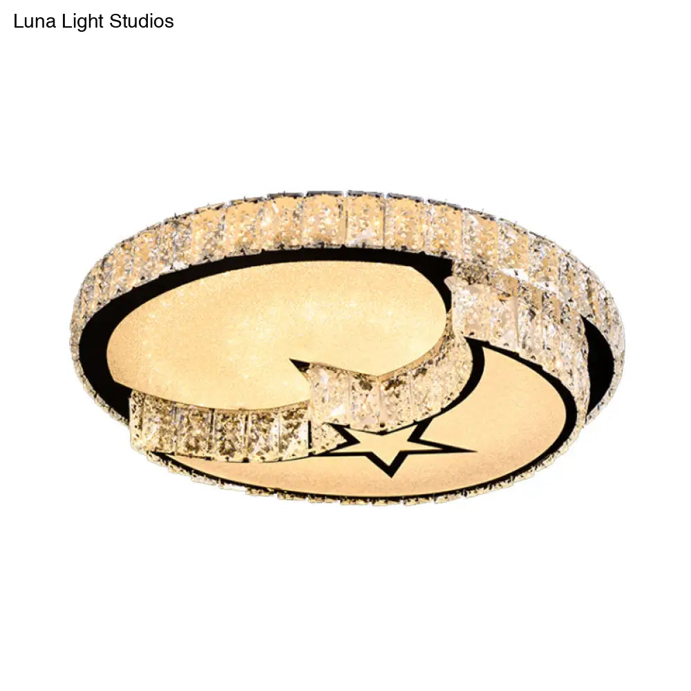 DecorBites™ DecorBites™ Modern Surface Mounted LED Ceiling Lamp with Clear Embedded Crystals - Loving Heart/Mushroom/Flower Design