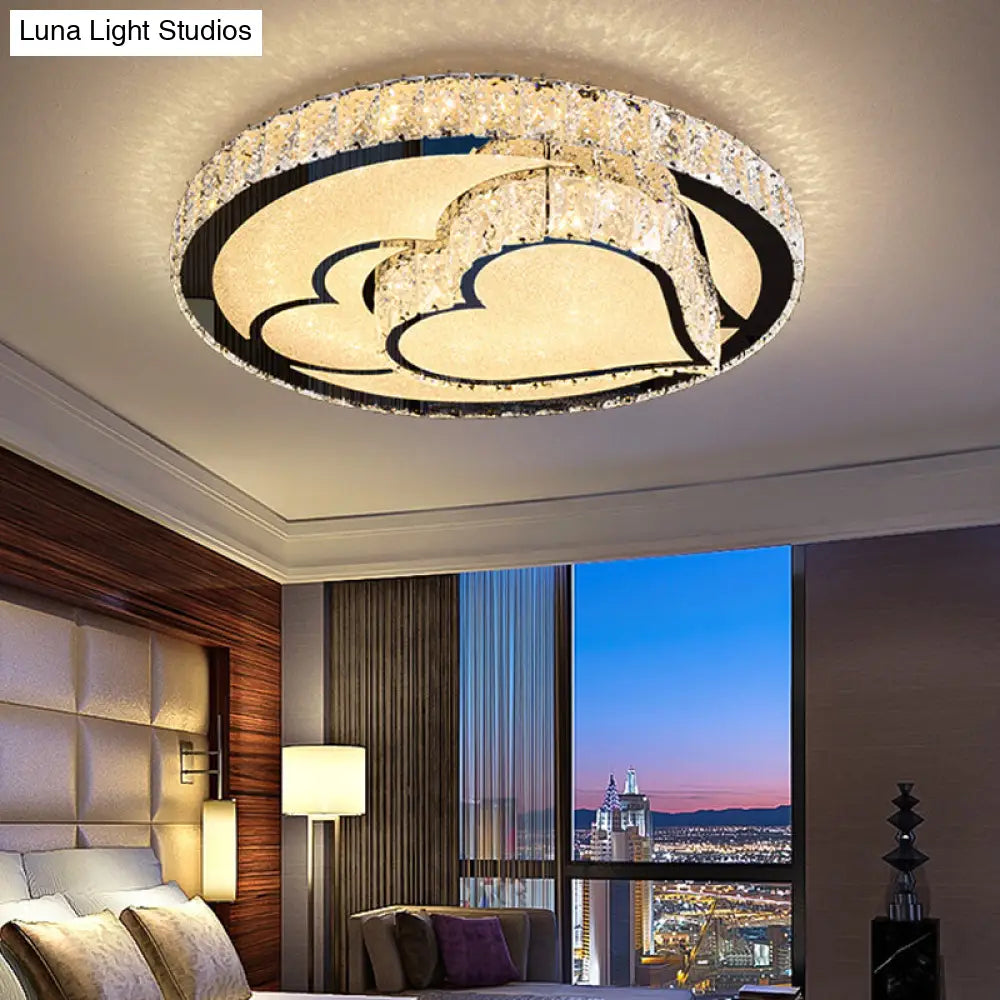 DecorBites™ DecorBites™ Modern Surface Mounted LED Ceiling Lamp with Clear Embedded Crystals - Loving Heart/Mushroom/Flower Design