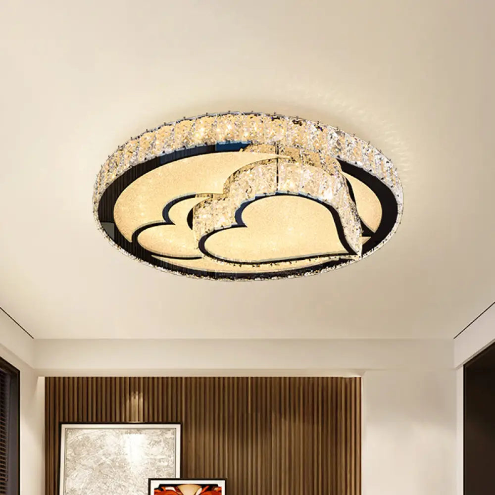 DecorBites™ DecorBites™ Modern Surface Mounted LED Ceiling Lamp with Clear Embedded Crystals - Loving Heart/Mushroom/Flower Design