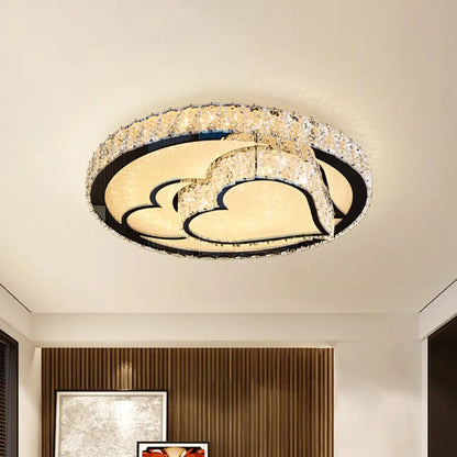 DecorBites™ DecorBites™ Modern Surface Mounted LED Ceiling Lamp with Clear Embedded Crystals - Loving Heart/Mushroom/Flower Design