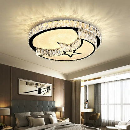 DecorBites™ DecorBites™ Modern Surface Mounted LED Ceiling Lamp with Clear Embedded Crystals - Loving Heart/Mushroom/Flower Design
