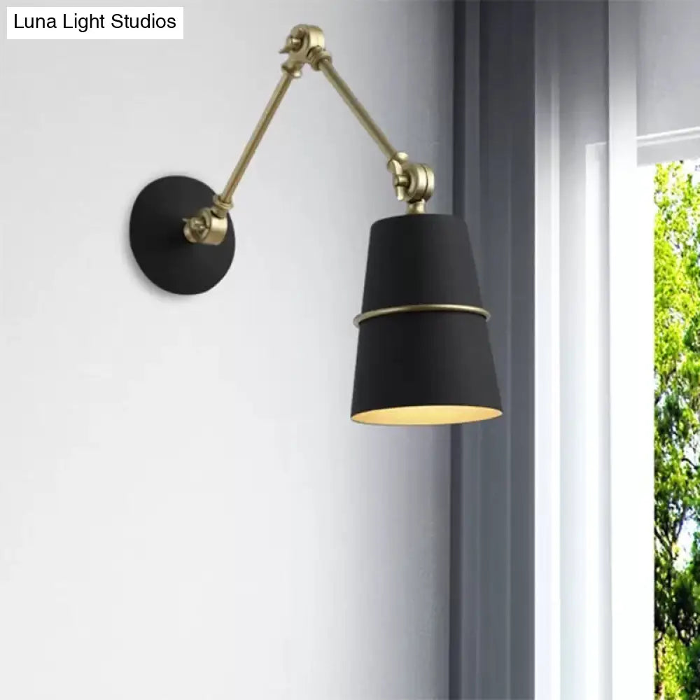 DecorBites™ DecorBites™ Modern Swing Arm Wall Light in Black/White for Hallway