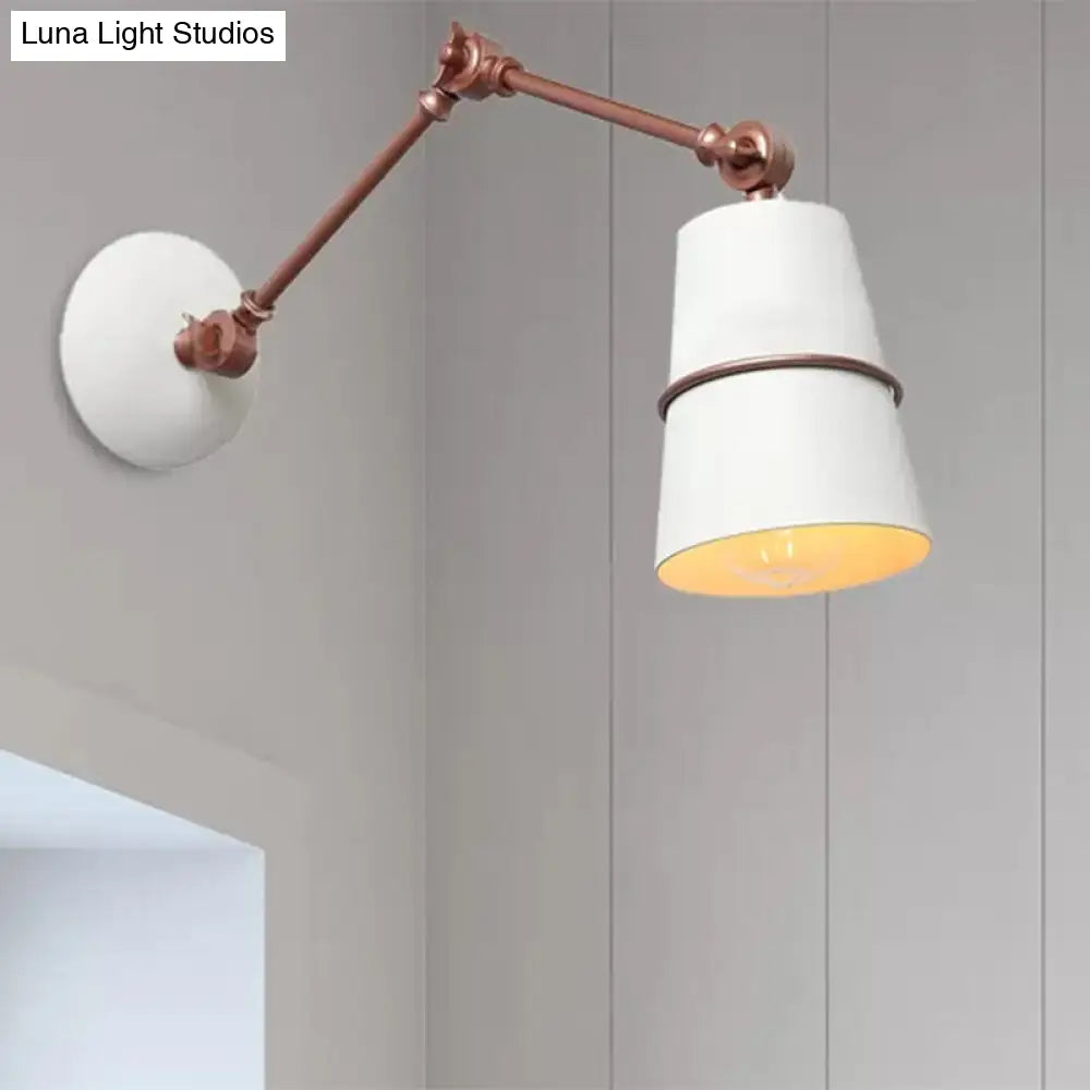 DecorBites™ DecorBites™ Modern Swing Arm Wall Light in Black/White for Hallway