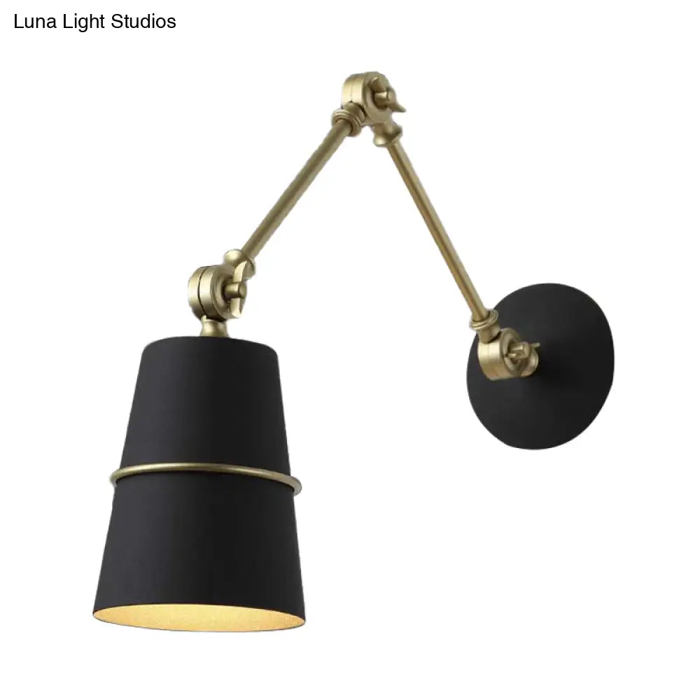 DecorBites™ DecorBites™ Modern Swing Arm Wall Light in Black/White for Hallway