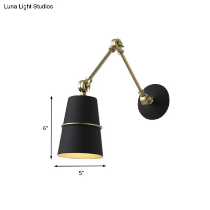 DecorBites™ DecorBites™ Modern Swing Arm Wall Light in Black/White for Hallway