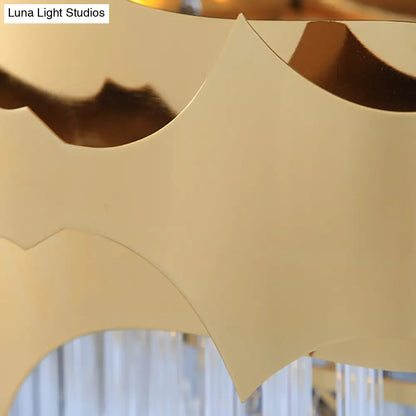 Lámpara colgante moderna de araña cónica - Cristal transparente - 6 luces - Acabado dorado