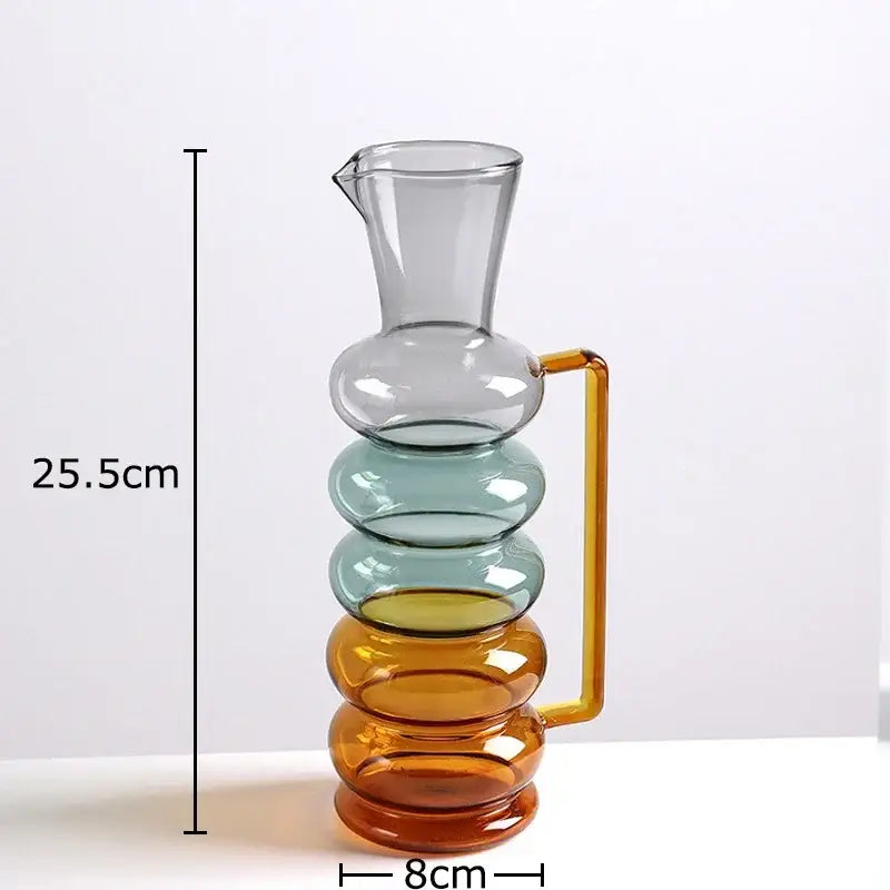 A modern translucent glass vase with stacked gray teal and amber layers for living room decorbites bubble glass hydroponics