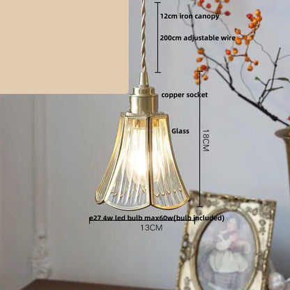 Modern teal and amber copper glass led pendant lamp with brass iron canopy and fluted glass shade for dining room decorbites copper glass