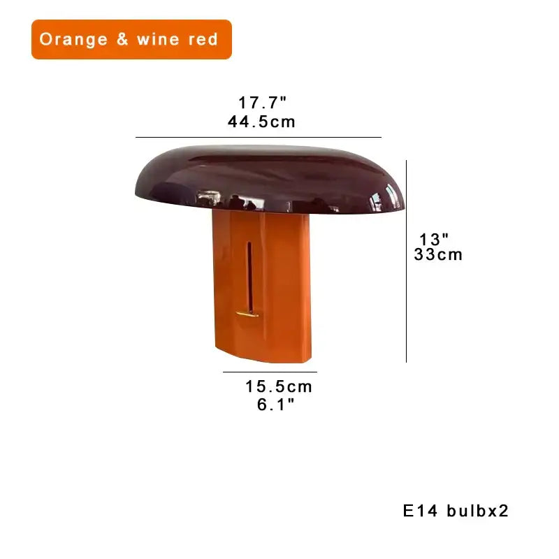 Modern teal and burgundy designer mushroom floor lamp with orange and wine red glossy finish for living room decorbites designer mushroom floor
