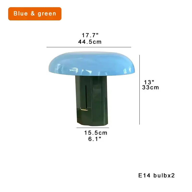Modern teal and burgundy decorbites designer mushroom floor lamp with blue and green glossy mushroom e14 bulb for living room decor