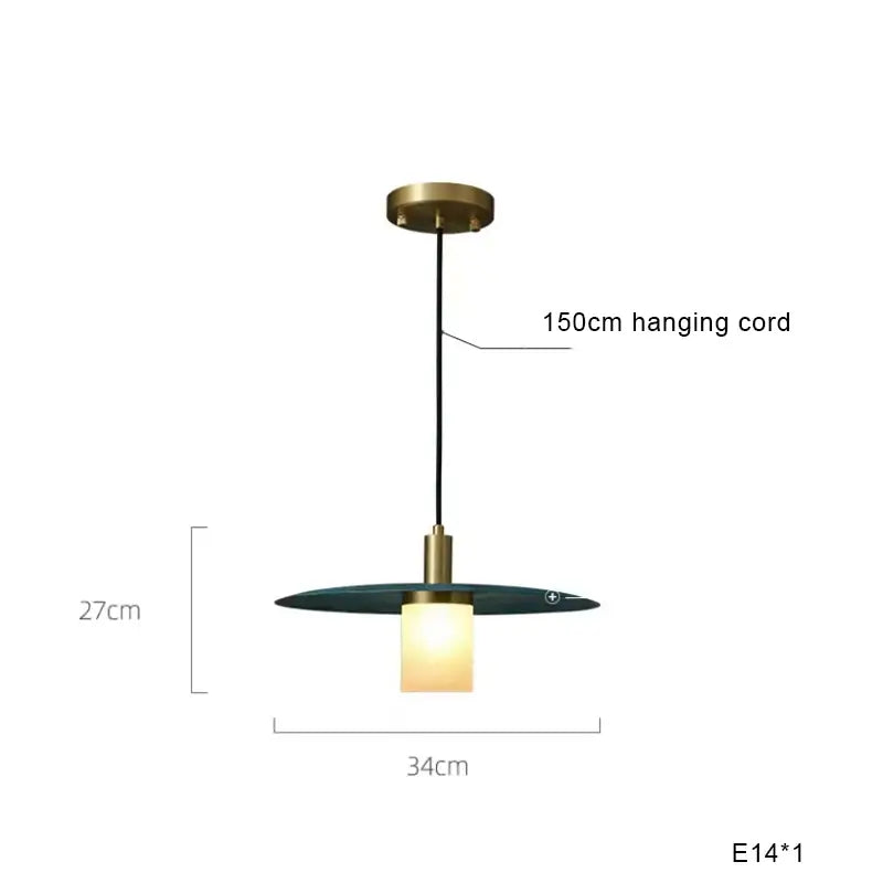 Modern teal glass and brass pendant light with a dark green disc and warm rectangular shade for kitchen island decorbites blue copper chandelier