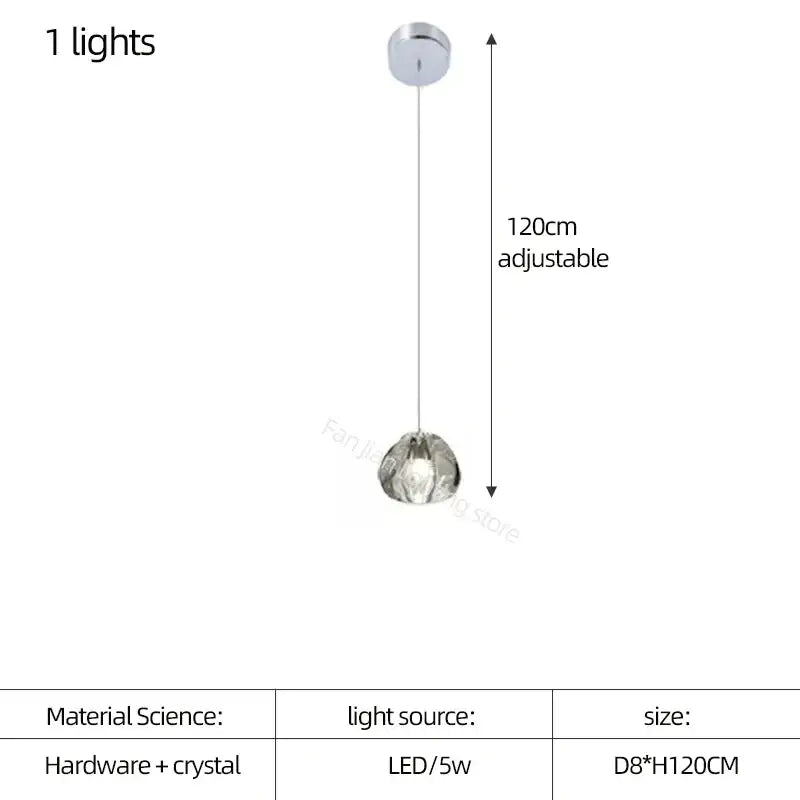 Modern teardrop crystal led chandelier with crystal-encrusted spherical shade and chrome ceiling mount for living room decorbites crystal led