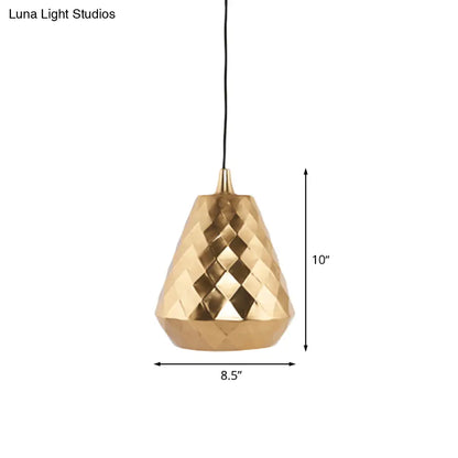 Modern Teardrop Iron Ceiling Pendant Lamp in Gold for Bedroom Lighting