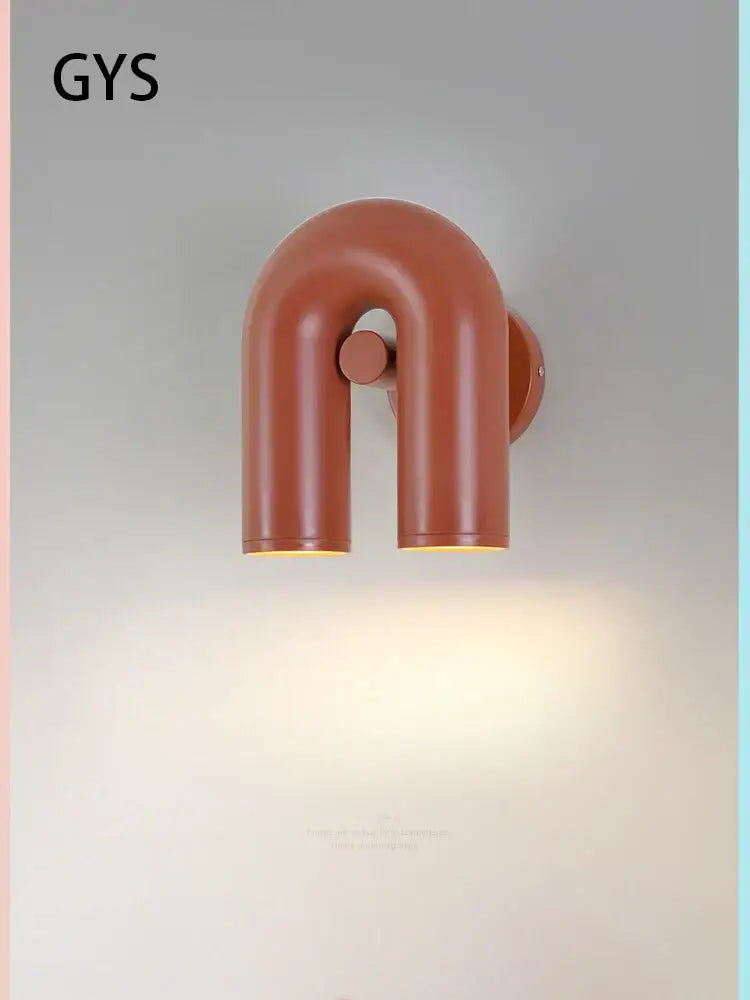 Modern terracotta led u-shaped wall lamp with sleek design for living room lighting and stylish wall lamp decor