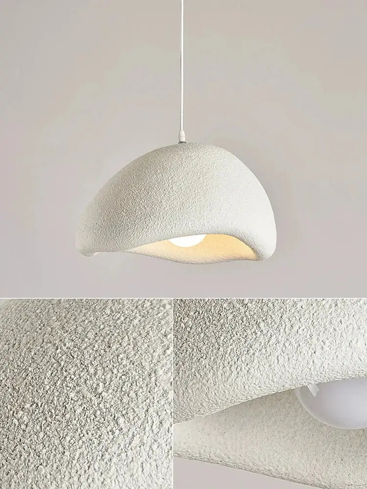 A modern decorbites cream cloud chandelier pendant light with a textured matte finish and curved dome shape for dining room