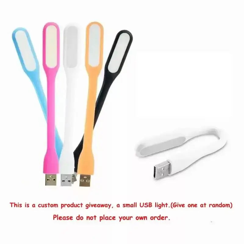 A set of colorful slim usb-powered reading lights shown alongside a modern textured white decorbites cloud chandelier bedroom pendant light