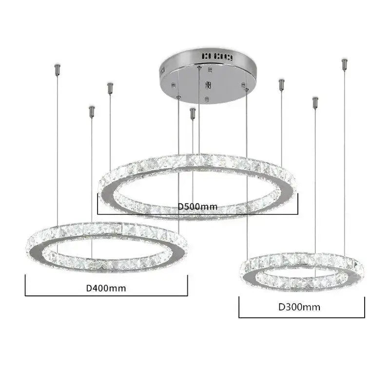 Modern three tier chrome decorbites crystal led chandelier with embedded crystal accents available in three sizes for living room