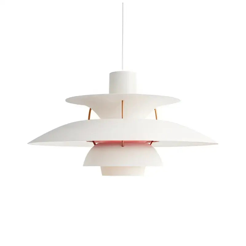 White layered pendant hanging light with copper accents metal suspension lamp by decorbites danish designer for dining room