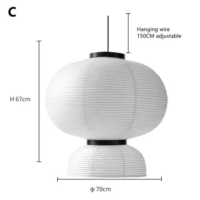 Modern tiered off-white paper pendant lights with black metal accents and 150cm adjustable wire by decorbites designer led