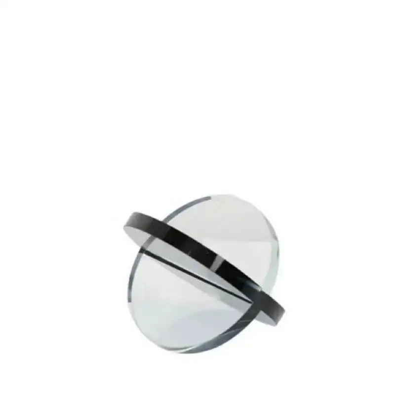 Modern tinted intersect glass ball semicircle decor featuring clear crystal orb with sleek black band for living room decorbites intersect glass